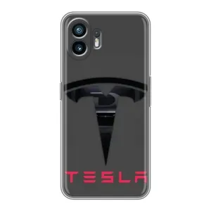 Силиконовый бампер с картинкой машины на Xiaomi Turbo 4 (Logo TESLA)