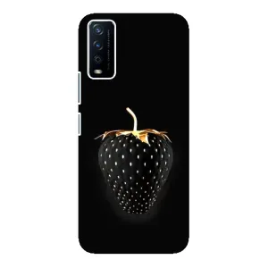 Чехол с изображением вкусной еды для ViVO Y12s (Чёрная клубника)