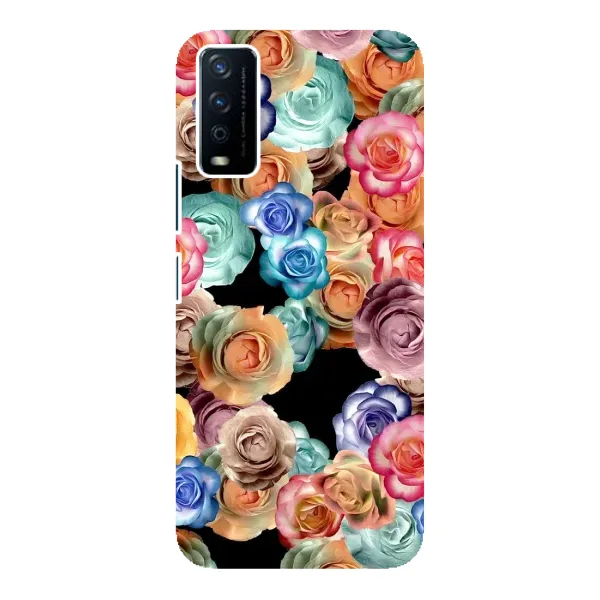 Чехол с рисунком «Цветы на черном» для Vivo Y12s Чехол с рисунком «Цветы на черном» для Vivo Y12s