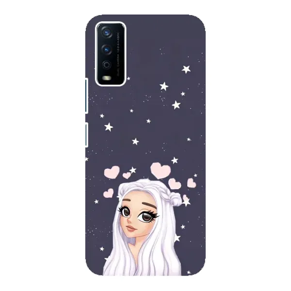 Чехол с рисунком «Девушка и сердечки» для Vivo Y12s Чехол с рисунком «Девушка и сердечки» для Vivo Y12s