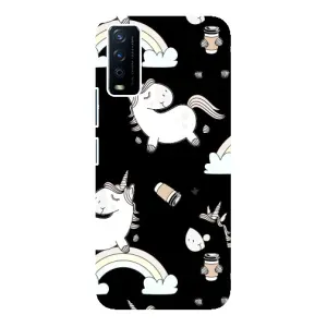 Чехол Unicorn на ViVO Y12s (Единорог с кофе)