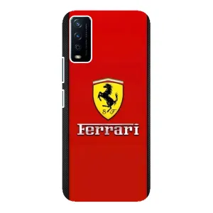 Силиконовый бампер с картинкой машины на ViVO Y12s (Ferrari Logo)
