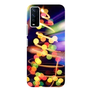 Чехол Новогодняя Елка на ViVO Y12s (Гирлянды)