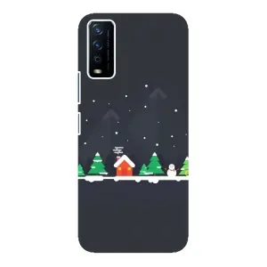 Силиконовый бампер на рождество для ViVO Y12s (Город зимний)