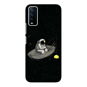 Силіконовый Чохол з принтом "Космонавти" на ViVO Y12s (Космонавт на рибалці)