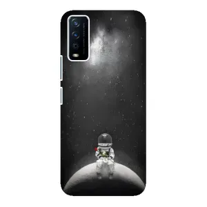 Силіконовый Чохол з принтом "Космонавти" на ViVO Y12s (Космонавт романтик)