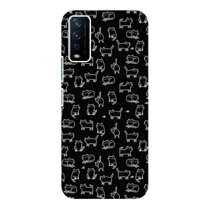 Чохол на тематику: Коти для Vivo Y12s (Котики на чорному)