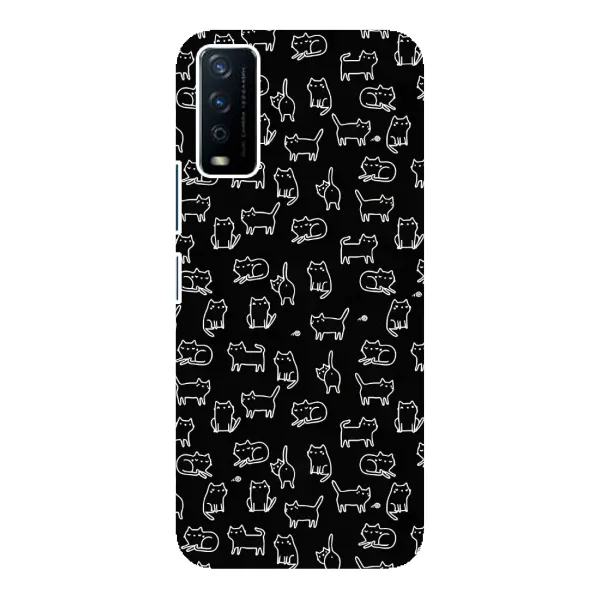 Чехол с рисунком «Котики на черном» для Vivo Y12s Чехол с рисунком «Котики на черном» для Vivo Y12s