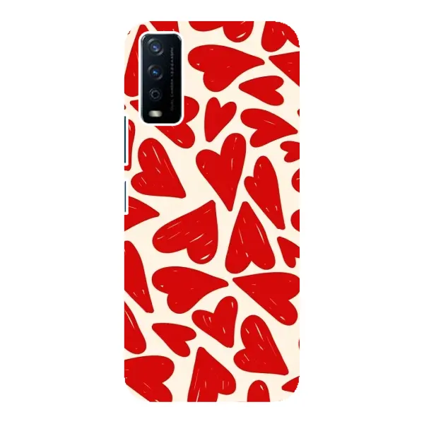 Чехол с рисунком «Красные сердечка» для Vivo Y12s Чехол с рисунком «Красные сердечка» для Vivo Y12s