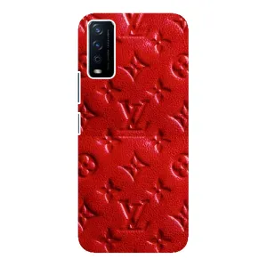 Текстурный Чехол Louis Vuitton для Виво У12с (Красный ЛВ)