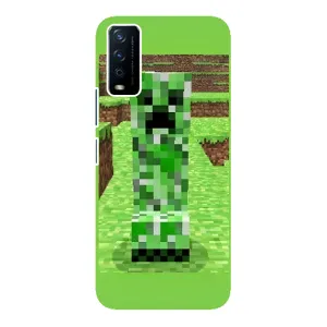 Чехлы для ViVO Y12s (Персонажи Майн Крафт) (Крипер 2)