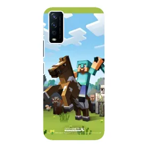 Чехлы для ViVO Y12s (Персонажи Майн Крафт) (На коне)