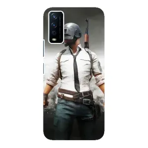 Силиконовый чехол с картинкой "Герой Pubg" на ViVO Y12s (Пабг)