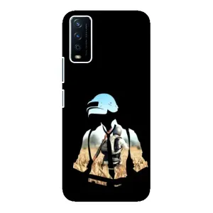 Силиконовый чехол с картинкой "Герой Pubg" на ViVO Y12s (Пубг мен)