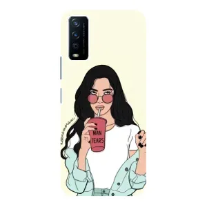 Силіконовый Чохол на ViVO Y12s з картинкой Модных девушек (З напоєм)