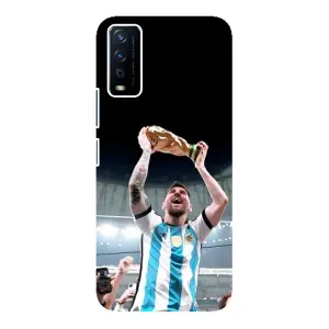 Чехлы Лео Месси Аргентина для ViVO Y12s (Счастливый Месси)
