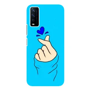 Чохол (Знак сердечка) для ViVO Y12s (Сердечко на синоьому)