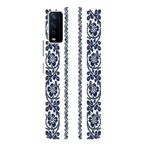 Силиконовый Чехол на ViVO Y12s с картинкой Вышиванки (Синяя вышиванка)