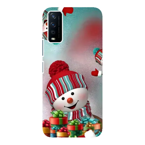 Чехол с рисунком «Снеговик в шапке» для Vivo Y12s