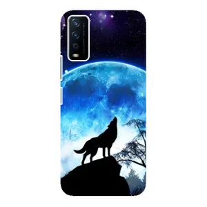 Чохол з Вовком на ViVO Y12s (Виє на місяць)