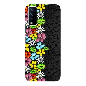 Чехол с Цветами для ViVO Y12s (Яркие цветы)
