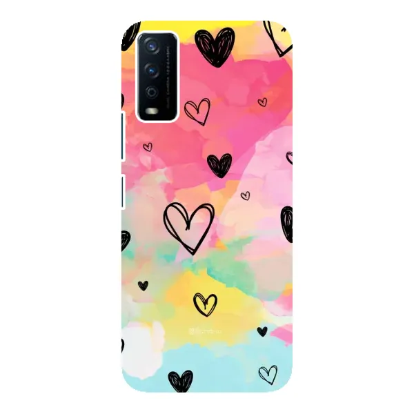 Чехол с рисунком «Яркие сердечки» для Vivo Y12s Чехол с рисунком «Яркие сердечки» для Vivo Y12s