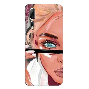 Силиконовый Чехол на ZTE Axon 10 Pro с картинкой Стильных Девушек (Девушка и ресницы)
