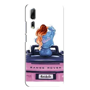 Силиконовый Чехол на ZTE Axon 10 Pro с картинкой Стильных Девушек (Девушка на машине)