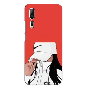 Силиконовый Чехол на ZTE Axon 10 Pro с картинкой Стильных Девушек (Девушка Nike)