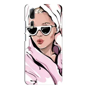 Чехол с картинкой Модные Девчонки ZTE Axon 10 Pro (Девушка в халате)