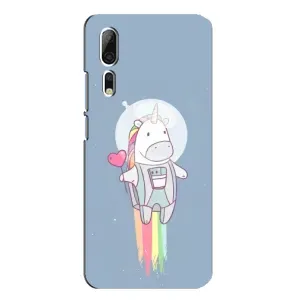Чехол Unicorn на ZTE Axon 10 Pro (Единорог космонавт)