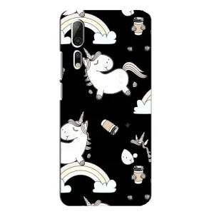 Чехол Unicorn на ZTE Axon 10 Pro (Единорог с кофе)