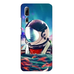 Силиконовый Чехол с принтом "Космонавты" на ZTE Axon 10 Pro (Космонавт в воде)