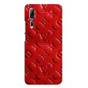 Текстурный Чехол Louis Vuitton для ЗТЕ Аксон 10 Про (Красный ЛВ)