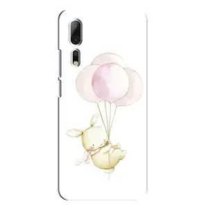Силиконовый бампер с картинкой животных для ZTE Axon 10 Pro (Кролик и шарики)
