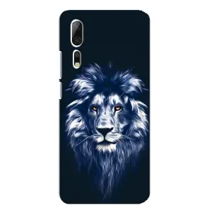 Чехол с картинкой на ZTE Axon 10 Pro (Лев - синий)
