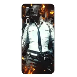 Силиконовый чехол с картинкой "Герой Pubg" на ZTE Axon 10 Pro (Man Пубг)