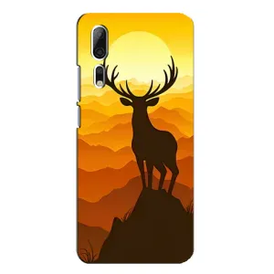 Чехлы с изображением разных животных для ZTE Axon 10 Pro (Силуэт Оленя)