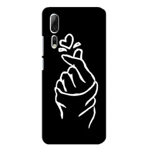 Чехлы (Знак сердечка) на ZTE Axon 10 Pro (Сердце на черном)