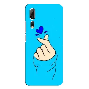 Чехлы (Знак сердечка) на ZTE Axon 10 Pro (Сердце на синем)
