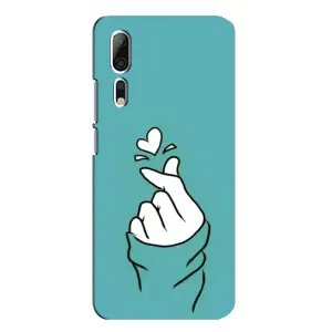 Чехлы (Знак сердечка) на ZTE Axon 10 Pro (Сердечко на бирюзовом)
