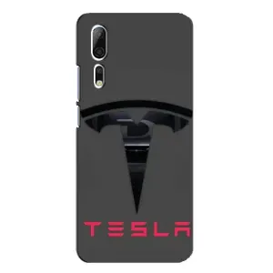Силіконовий бампер з картинкою машини на ZTE Axon 10 Pro (Logo TESLA)