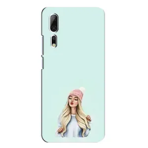 Силиконовый Чехол на ZTE Axon 10 Pro с картинкой Стильных Девушек (В шапке)