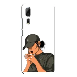 Силиконовый Чехол на ZTE Axon 10 Pro с картинкой Стильных Девушек (В зеленом)