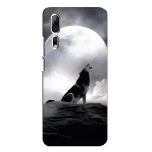 Чехол с Волком на ZTE Axon 10 Pro (Волк и луна)