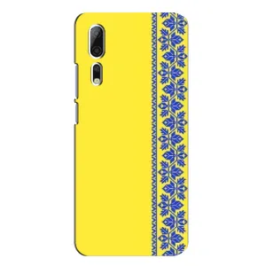 Силиконовый Чехол на ZTE Axon 10 Pro (Вышиванка на желтом)