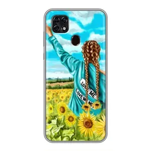 Чехол Стильные девушки на ZTE Blade 20 Smart (Девушка на поле)