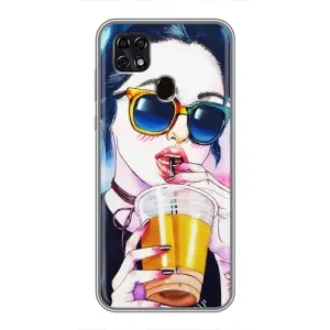 Чехол с картинкой Модные Девчонки ZTE Blade 20 Smart (Девушка с коктейлем)