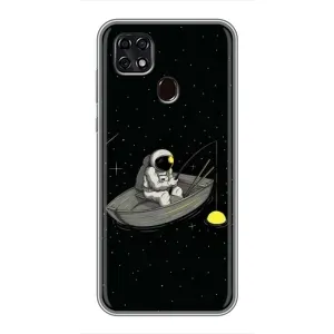 Силиконовый Чехол с принтом "Космонавты" на ZTE Blade 20 Smart (Космонавт на рыбалке)