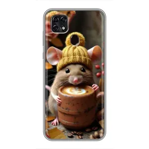 Друкований чохол 'Звірята з кавою' для ZTE Blade 20 Smart (Мишка з кавою)